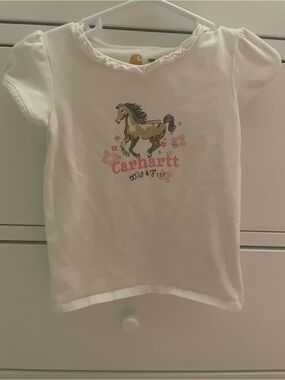 Carhartt Girls' White 'Wild & Free' Horse Graphic Tee